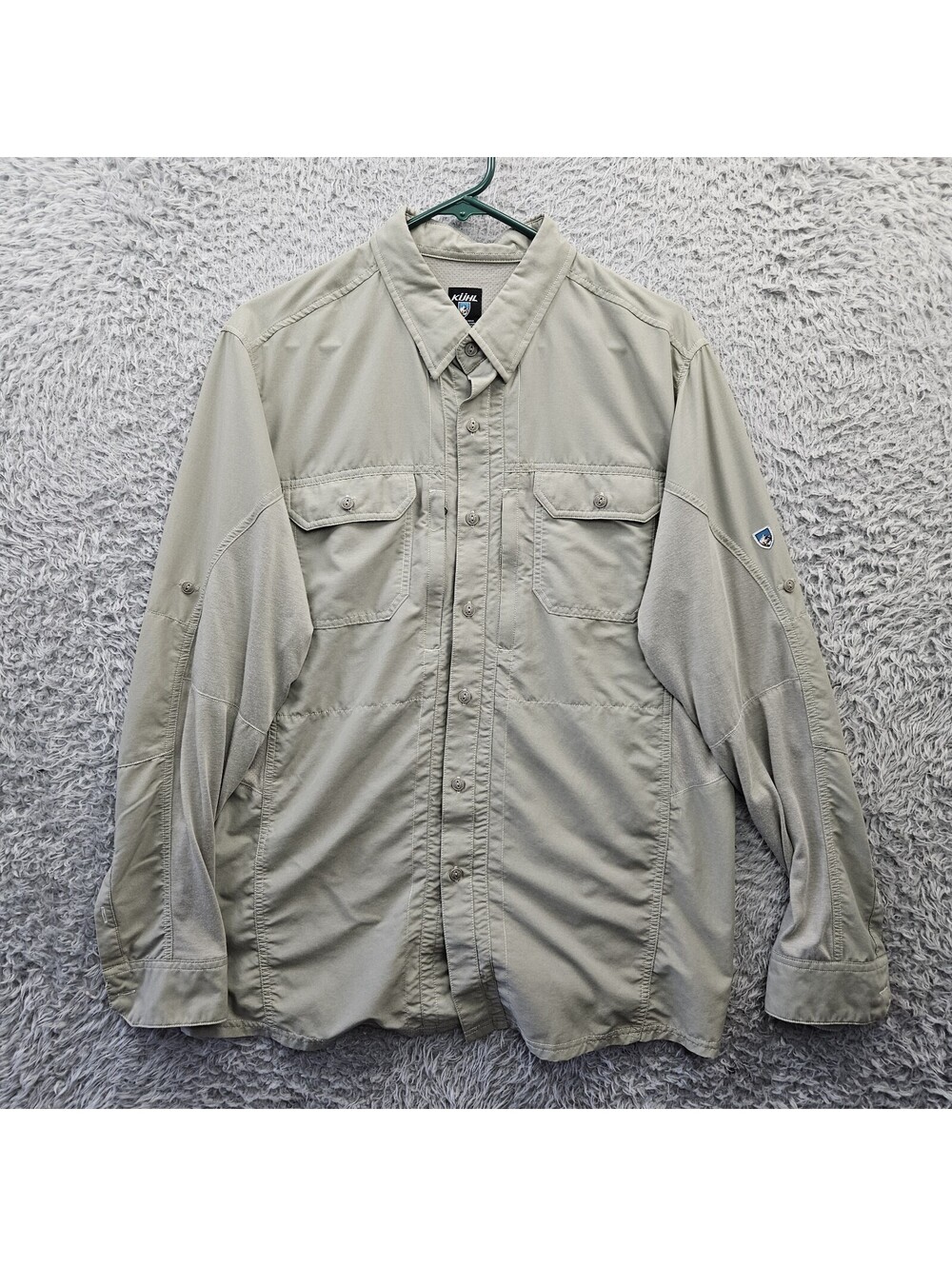 KUHL Airspeed Shirt Men Medium Style# 7191 Roll Up Sleeves Packable Hiking